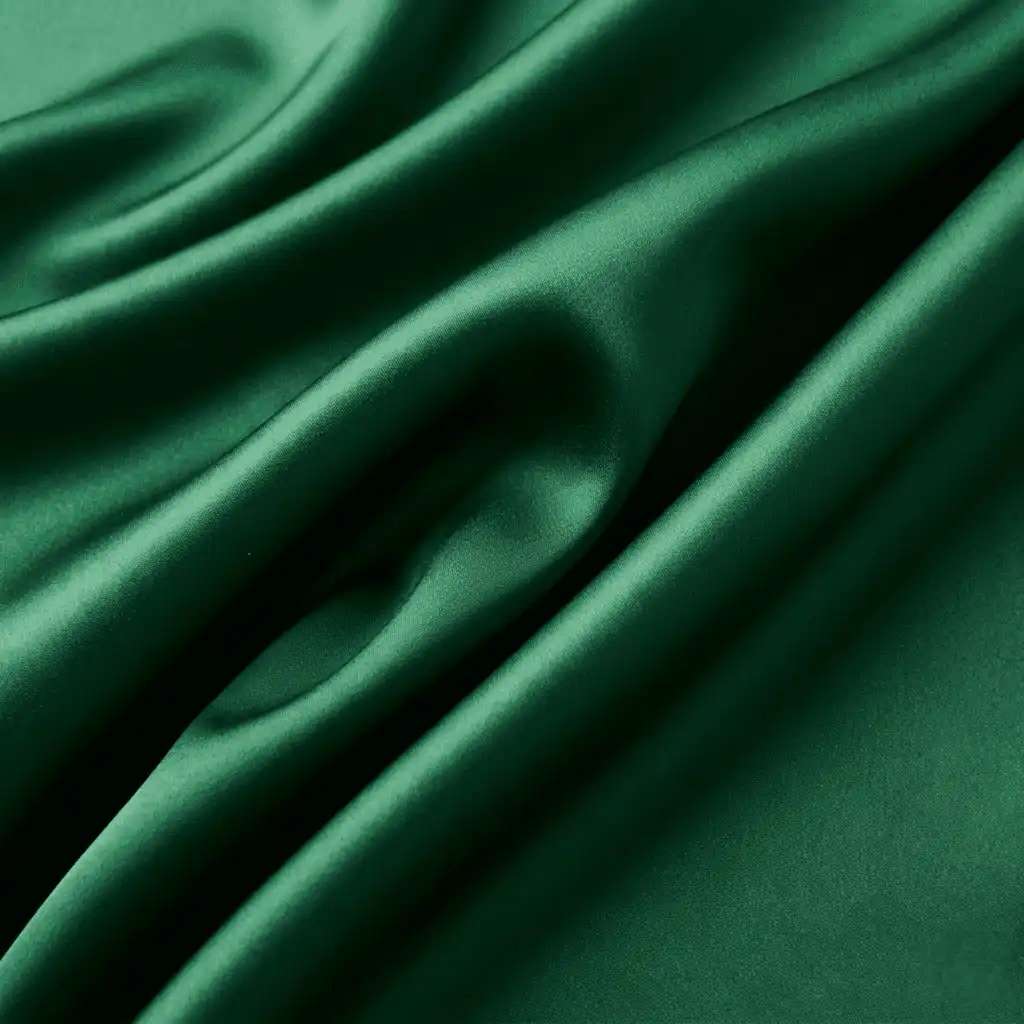 Green silk fabric