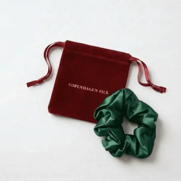 Grøn silkescrunchie