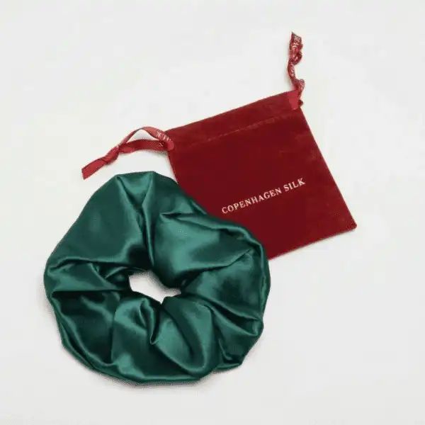 Stor grøn silkescrunchie
