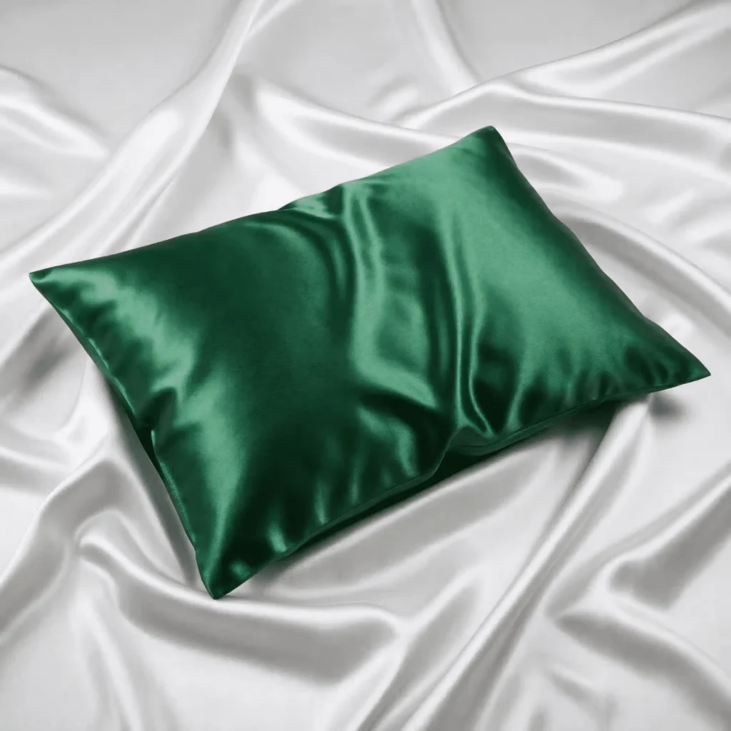 silk pillowcase green